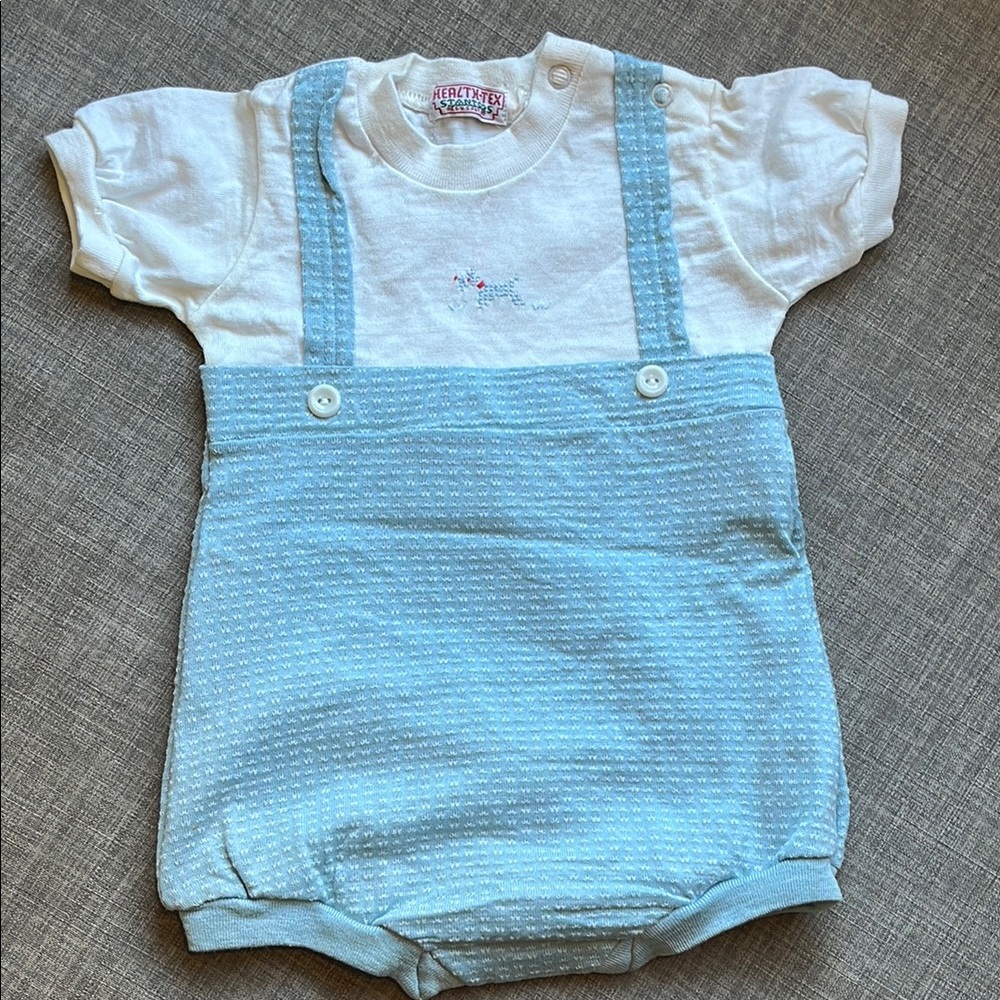 Health-Tex Vintage Baby Romper Blue